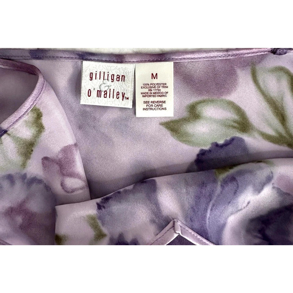 Y2k Slip Dress M Purple Floral Satin Chemise Fairy Whimsigoth Fairygoth Vtg 90's - Picture 7 of 7